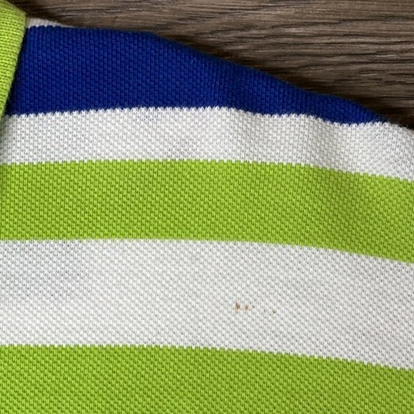 US Polo Assn Polo Shirt Mens XL White Green Blue Stripe Embroider Small Red Logo - Picture 9 of 12